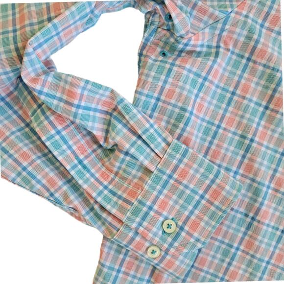 Southern Tide Intercoastal Performance Sport Shirt Button Down XL Blue Plaid - Picture 6 of 7